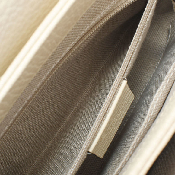 Gucci Interlocking Chain Ivory Gold Hardware Leather Shoulder Bag - Picture 15 of 16